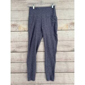 Beyond Yoga 2 Pocket Leggings Womens Large Heathered Purple Stretch